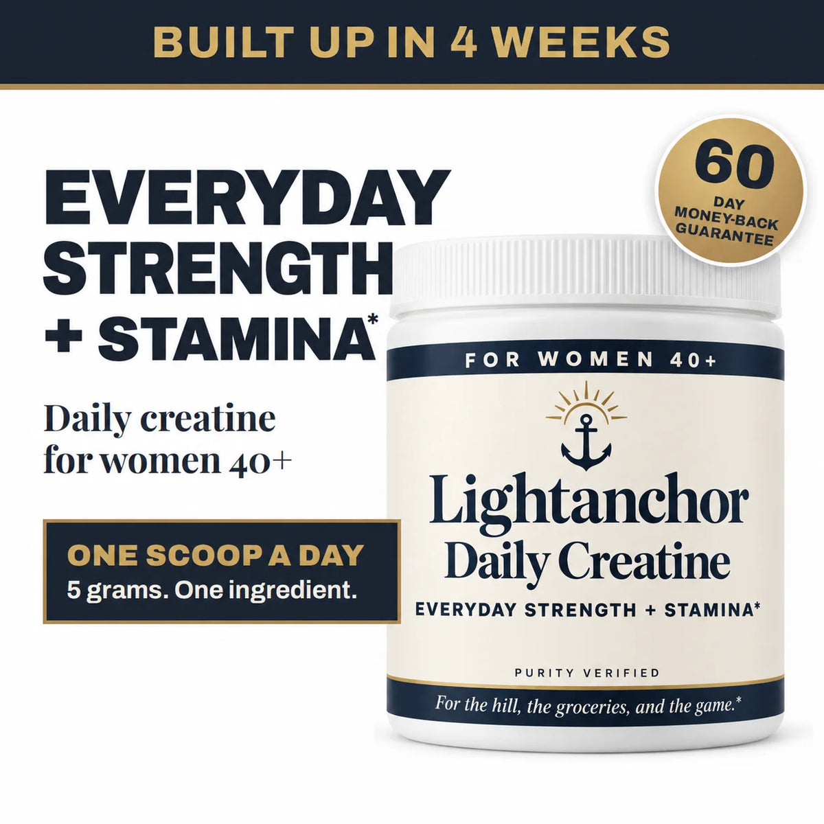 Lightanchor Daily Creatine for Women 40+ · Everyday Strength + Stamina